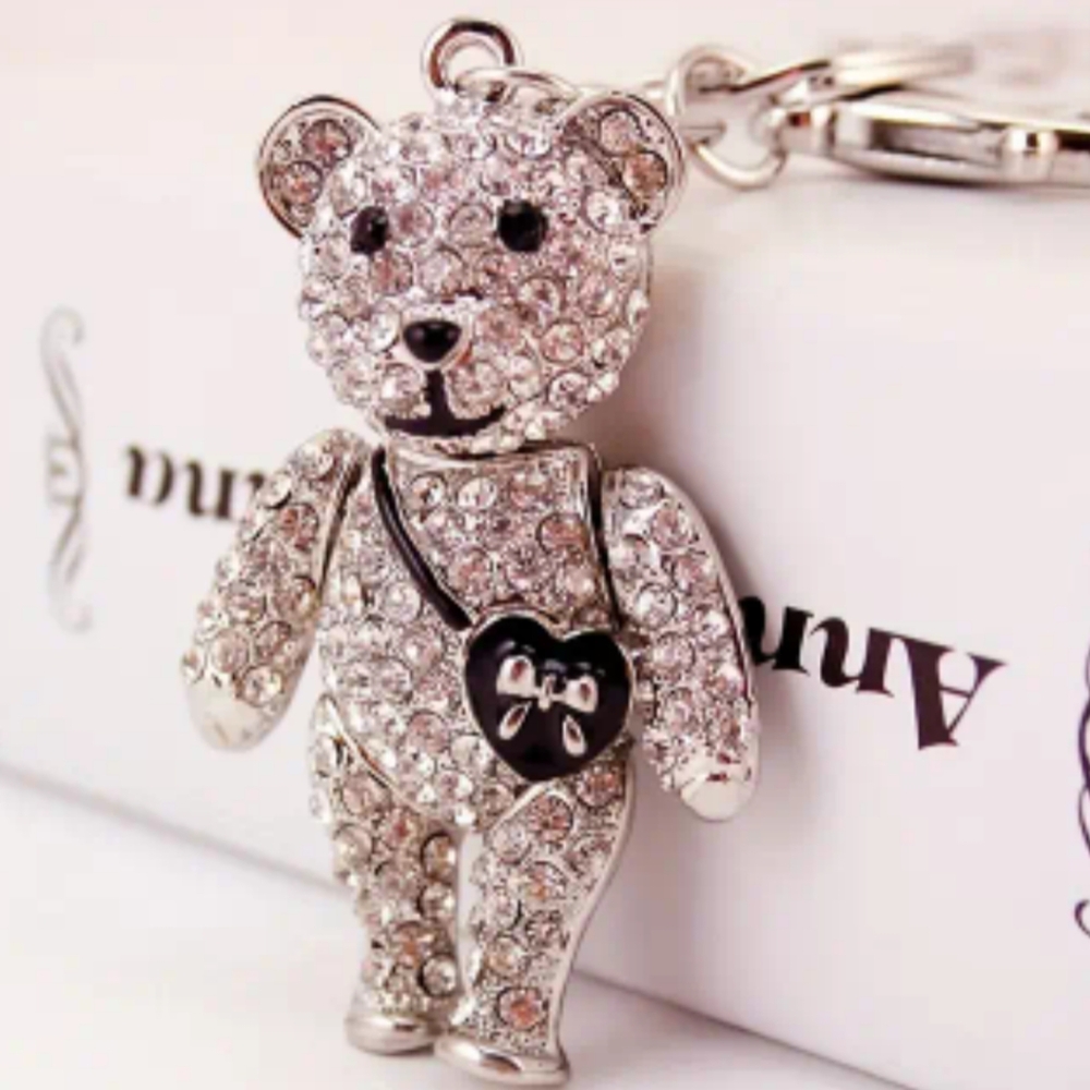 Rhinestone Bear Bag Charm